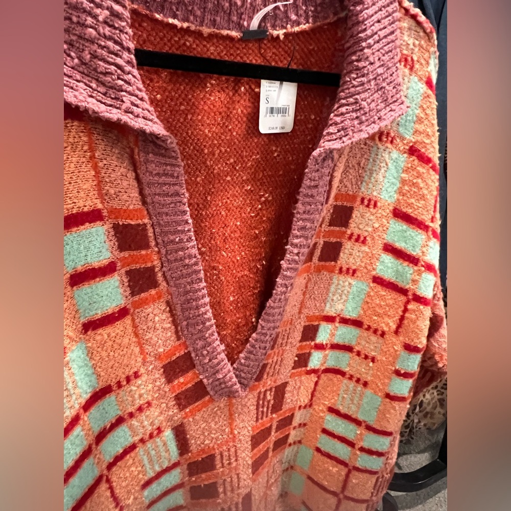 Free People Oversize Ruben Sweater Autumn Sunset Combo, SMALL NWT - Picture 6 of 7